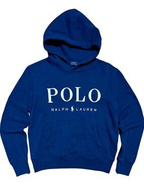 Polo Ralph Lauren Navy Blue Embroidered Hoodie Pullover Sweatshirt, Men's Medium